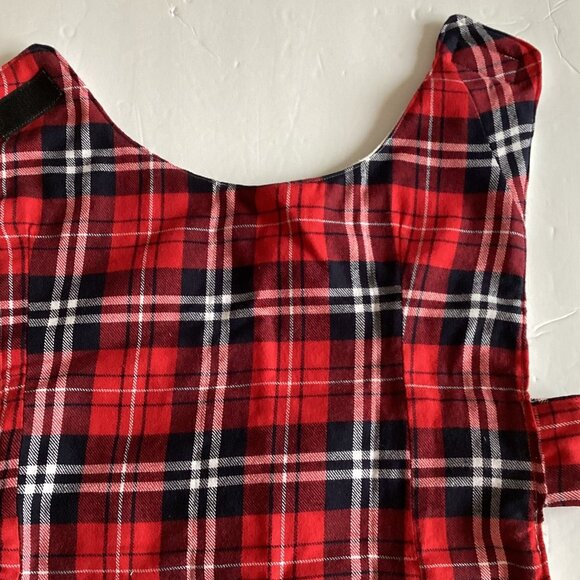 Dog Pet Coat Jacket Clothing Clothes Accessories Handmade Red Plaid - Picture 3 of 4